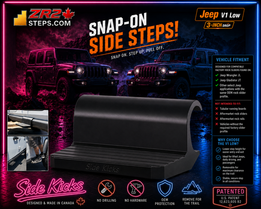 Resilient Z Jeep V1 Low Singularity snap-on side step