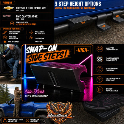Resilient Z Gen 2 Colorado ZR2 High Step – features, fitment and snap-on Side Kicks