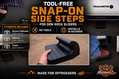 Resilient Z Toyota snap-on steps for 2024+ Tacoma Trailhunter, TRD Pro and 2022+ Tundra — High or Low options